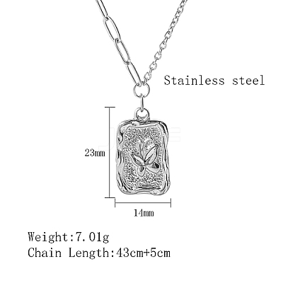 Non-Tarnish 304 Stainless Steel Pendant Necklaces PM9319-2-1