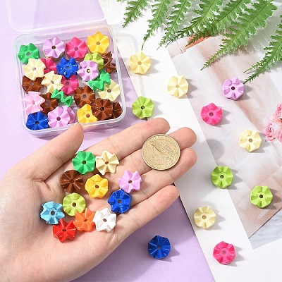 50Pcs Opaque Acrylic Beads OACR-YW0003-15-1