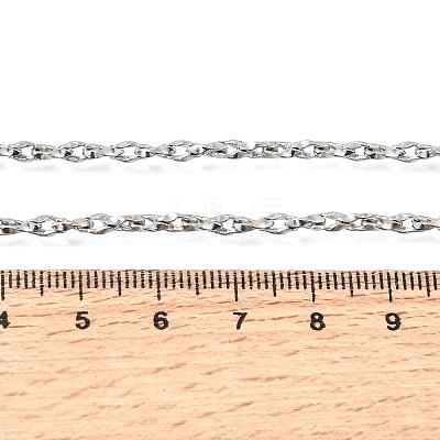 3MM 304 Stainless Steel Twisted Oval Link Chain Necklaces for Man and Women SA-CBAB767-18A-P-1