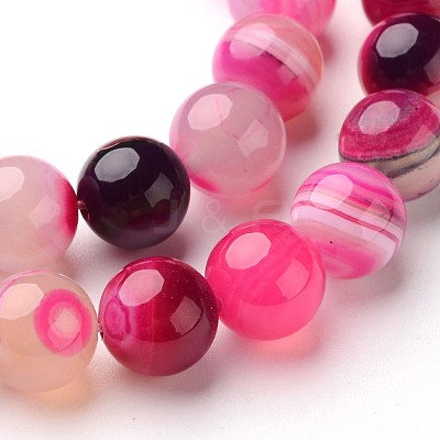Natural Striped Agate/Banded Agate Beads Strands G-D845-01C-10mm-1