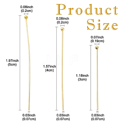 50Pcs 304 Stainless Steel Ball Head Pins STAS-YW0002-87-1