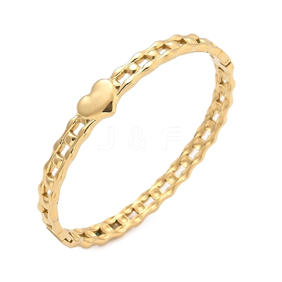 304 Stainless Steel Hinged Bangles for Women AJEW-P127-27G-1