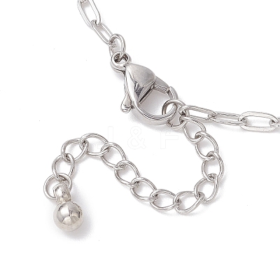 304 Stainless Steel Paperclip Chain Bracelets for Women BJEW-JB12535-1