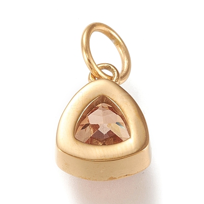 PVD Vacuum Plating 304 Stainless Steel Cubic Zirconia Pendant ZIRC-P080-A08-1