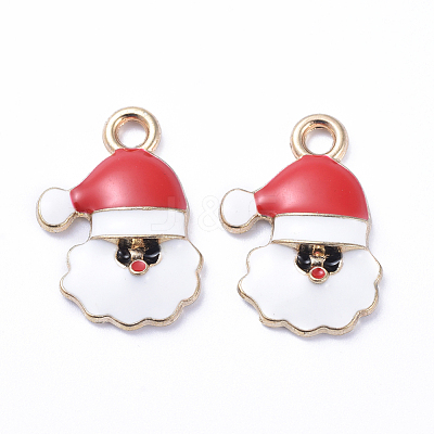Golden Plated Alloy Enamel Pendants ENAM-D040-C11-G-1