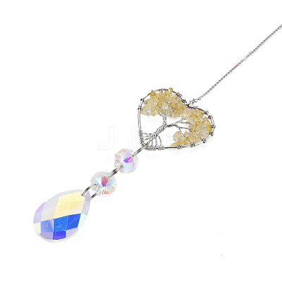 Natural Yellow Quartz Big Pendants G-N333-008A-1