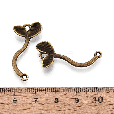 Tibetan Style Alloy Leaf  Links Connector Charmss PALLOY-T094-11AB-1