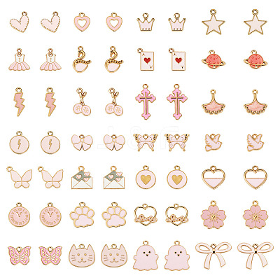 112Pcs 28 Styles Alloy Enamel Pendants ENAM-TA0009-08-1