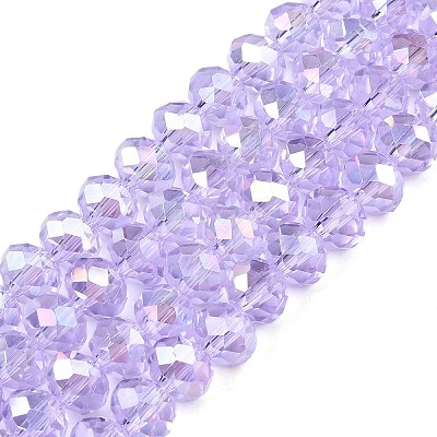 Electroplate Glass Beads Strands EGLA-A044-T8mm-B17-1