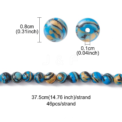 Synthetic Malachite Beads Strands G-YW0001-55C-1