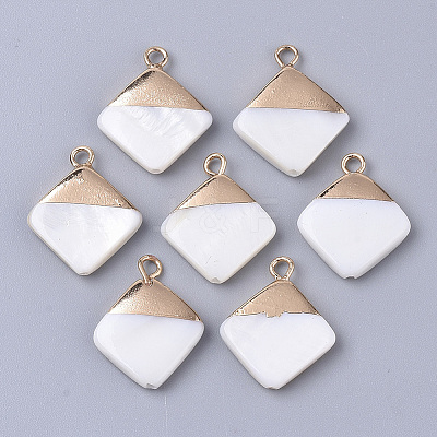 Electroplate Freshwater Shell Pendants X1-SHEL-S276-64-1