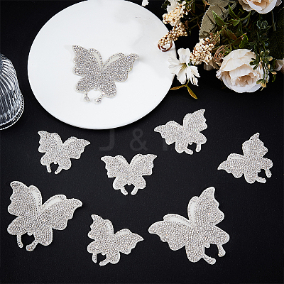 10Pcs 2 Styles Glass Rhinestone Car Stickers STIC-GF0001-42B-1