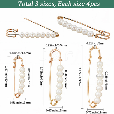 12Pcs 3 Styles Iron Kilt Pins JEWB-SC0001-90-1