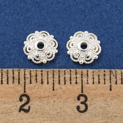 925 Sterling Silver Bead Caps STER-C007-04B-S-1