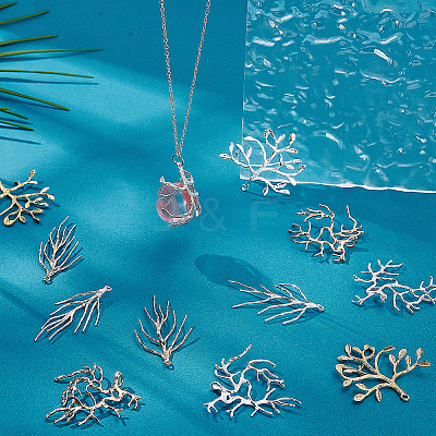 12Pcs 6 Styles Brass Pendants KK-AR0001-91-1