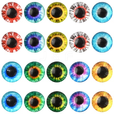 Flat Back Glass Cabochons GGLA-YW0002-10mm-02A-1