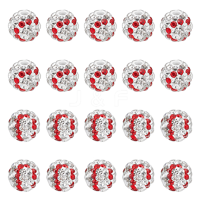 20Pcs Handmade Polymer Clay Rhinestone Beads CLAY-OC0001-12B-1