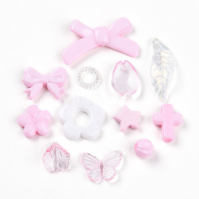 Transparent & Opaque Acrylic Beads TACR-T028-26C-1