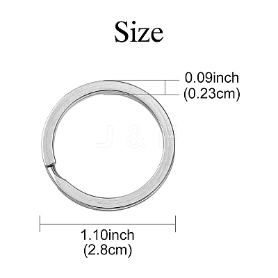 304 Stainless Steel Keychain Clasp Findings STAS-YW0001-80-1