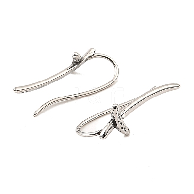 Antique Silver 316 Surgical Stainless Steel Dangle Earrings EJEW-D096-06E-AS-1