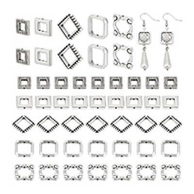 125Pcs 5 Styles Tibetan Style Alloy Bead Frame FIND-PH0026-71-1
