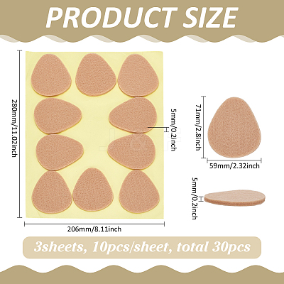 Front Foot Pad Thickened Felt Half Size Heel Pad AJEW-WH0818-010A-1