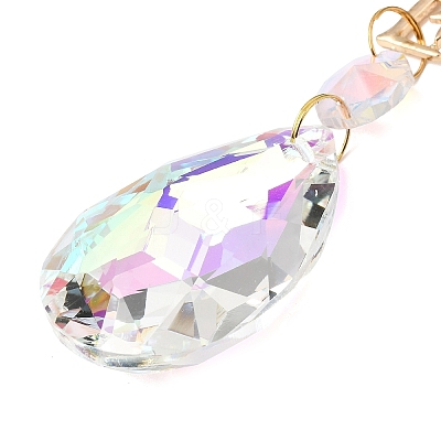 Alloy Rhinestones & Glass Charm Suncatchers HJEW-E013-01G-C-1