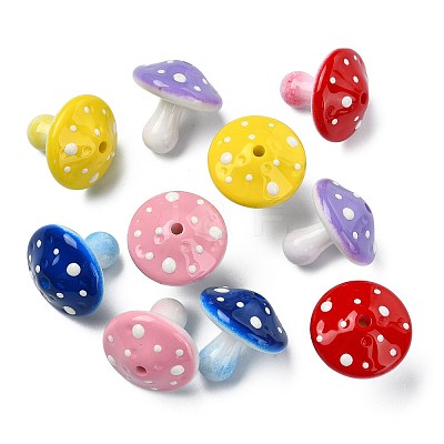 10Pcs 5 Colors Opaque Acrylic Beads MACR-FS0002-44-1