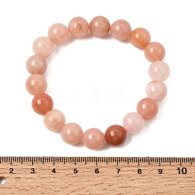 10.5MM Natural Dyed & Heated Chalcedony Round Beaded Stretch Bracelets for Women GG-CBA3F02-14B-1