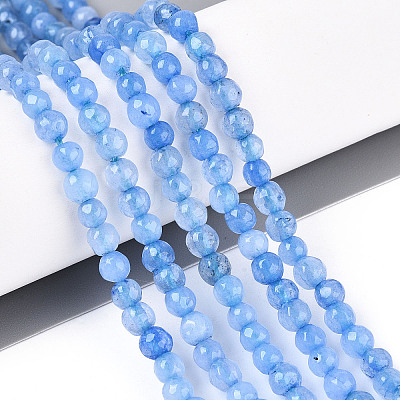 Dyed Natural White Jade Beads Strands X-G-T139-4mm-60-16-1
