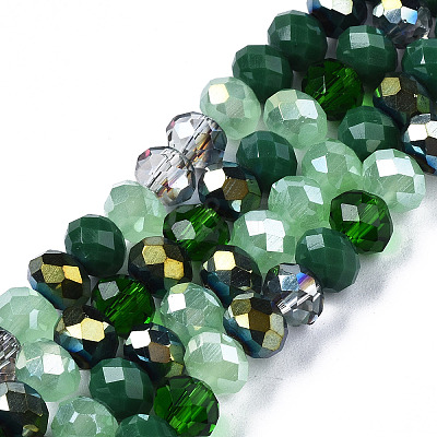 Electroplate Glass Beads Strands X-EGLA-N002-12D-1