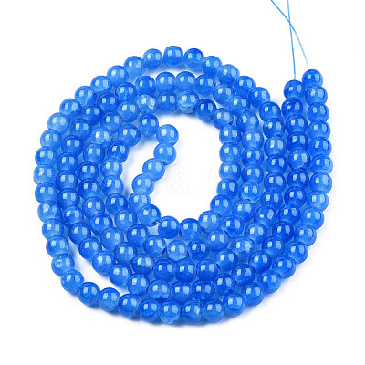 Baking Paint Crackle Glass Bead Strands DGLA-Q023-6mm-YS16-1