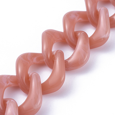 Handmade Acrylic Curb Chains AJEW-JB00591-02-1