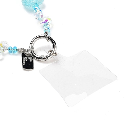 Glass & Iron Beads Mobile Straps AJEW-H153-03B-04-1