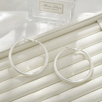 Brass Hoop Earrings for Women LS-EJEW-A121-18C-S-1