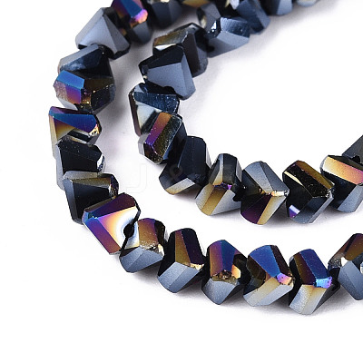 Electroplate Opaque Glass Beads Strands GLAA-N022-4mm-01-1