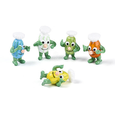 Handmade Lampwork Cartoon Chef Display Decorations LAMP-T025-12M-1