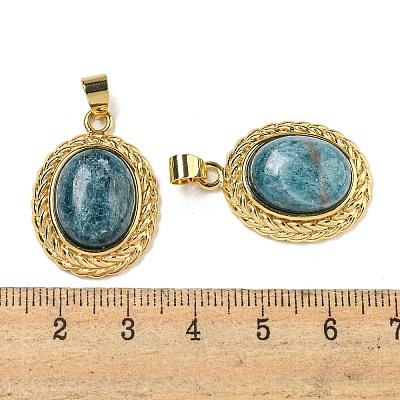 Natural Apatite Oval Pendants G-B079-02G-06-1