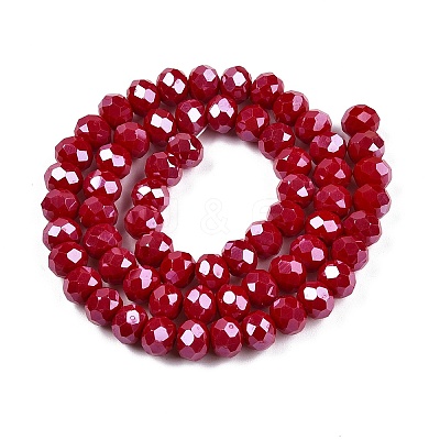 Electroplate Glass Beads Strands EGLA-A044-P8mm-A15-1
