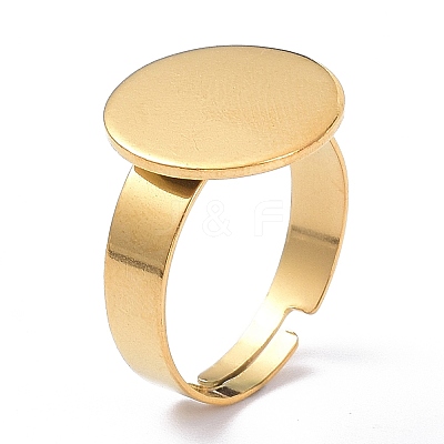 Ion Plating(IP) Adjustable 304 Stainless Steel Finger Rings Components X-STAS-P291-03D-G-1