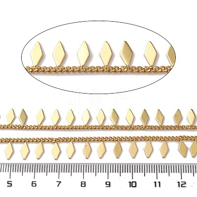 Brass Rhombus Charms Link Chains CHC-H113-06G-1