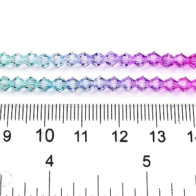 Gradient Color Baking Paint Glass Bead Strands DGLA-A039-T2mm-A011-1
