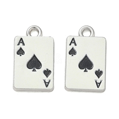 Playing Cards Alloy Enamel Pendants FIND-D044-27P-01-1