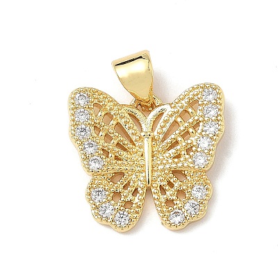 Brass Micro Pave Cubic Zirconia Charms LS-KK-Q068-09D-G-1