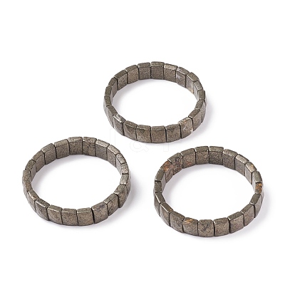Natural Pyrite Stretch Bracelets BJEW-F406-B12-1