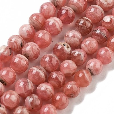 Natural Argentina Rhodochrosite Beads Strands G-D864-14-6mm-A-1