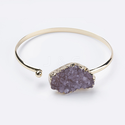 Brass Cuff Bangles BJEW-E316-02-1