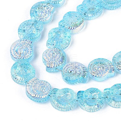 Electroplate Transparent Glass Beads Strands EGLA-Q136-02A-10-1