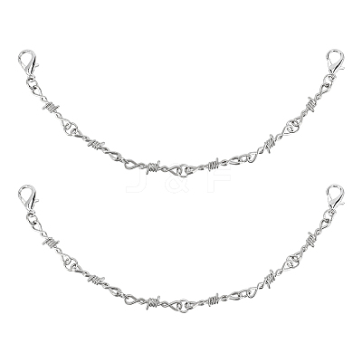 2Pcs Punk Alloy Barbed Wire Link Chain Bag Decorative Chains STAS-ME0003-43-1