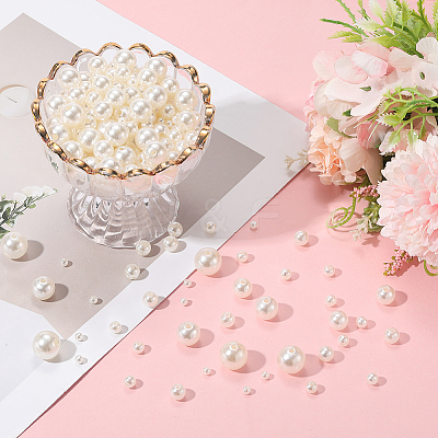 1460Pcs 6 Styles Imitation Pearl Acrylic Beads PEAR-LT0001-01-1